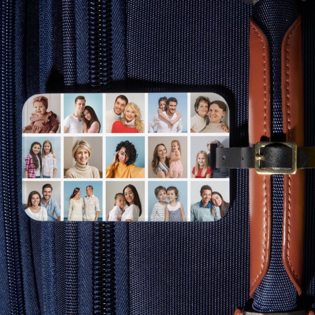 Create Your Own 15 Photo Collage Luggage Tag (Front Insitu 4)