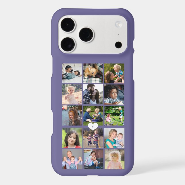 Create your own 15 photo collage monogrammed (Back)