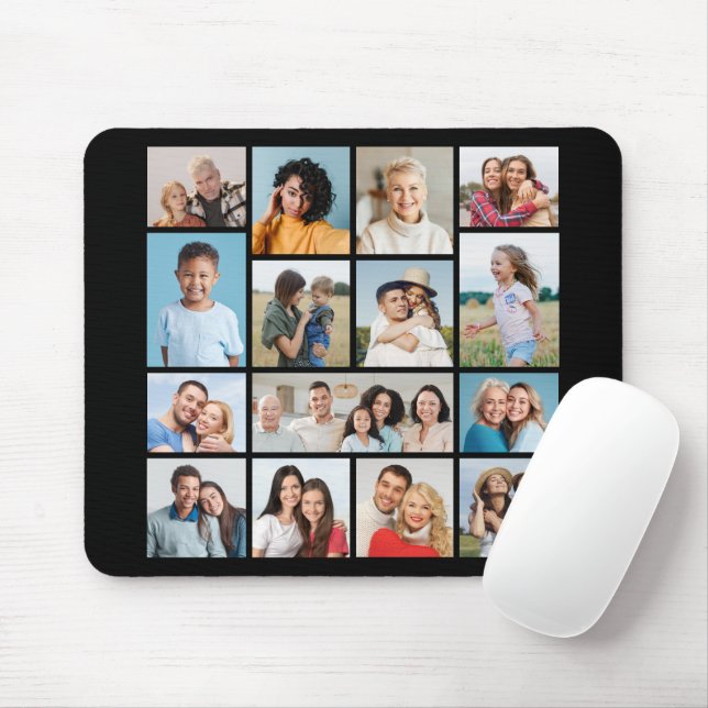 Create Your Own 15 Photo Collage  Mouse Mat (With Mouse)