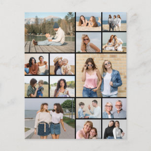 Create Your Own 15 Photo Collage Paper Sheet/Flyer