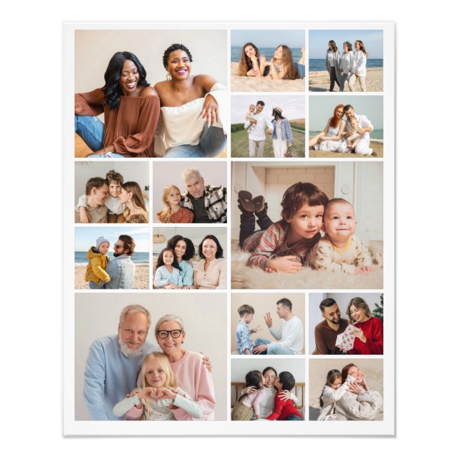 Create Your Own 15 Photo Collage Photo Enlargement Print (Front)