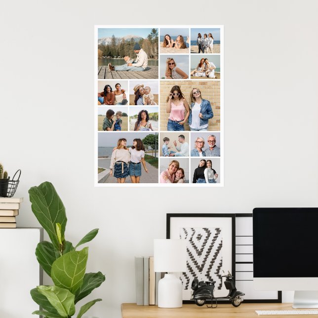 Create Your Own 15 Photo Collage Poster (Home Office)