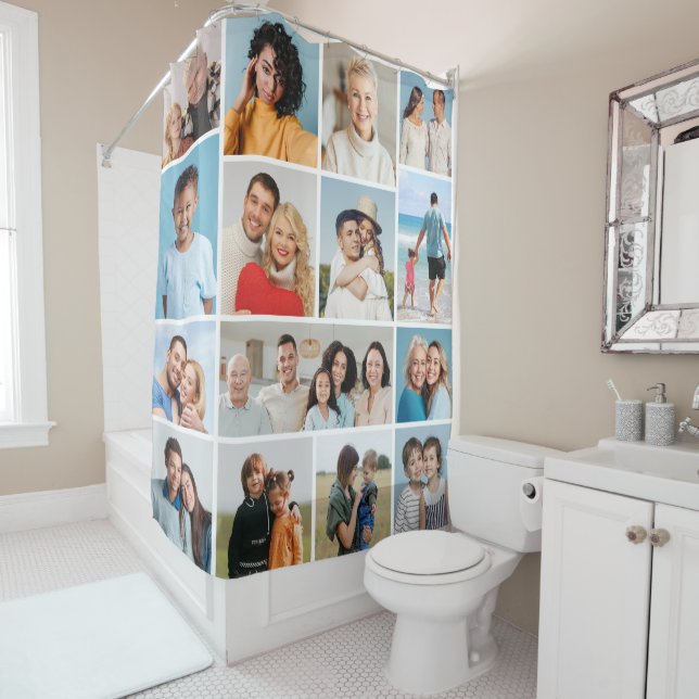 Create Your Own 15 Photo Collage Shower Curtain (In Situ)