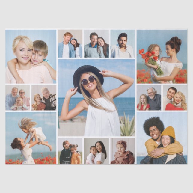 Create Your Own 15 Photo Collage Tissue Paper (Front)