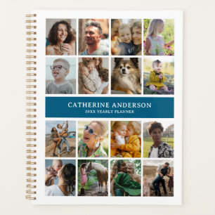 Create Your Own 16 Photo Collage Blue Planner