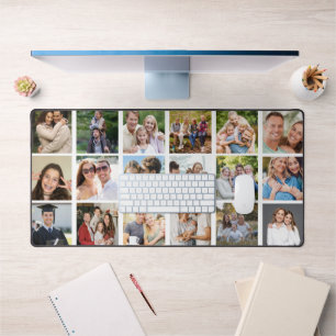 Create your Own 16 Photo Collage Desk Mat