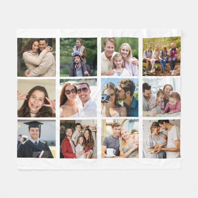 Create your Own 16 Photo Collage  Fleece Blanket (Front (Horizontal))