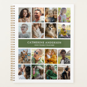 Create Your Own 16 Photo Collage Green Planner