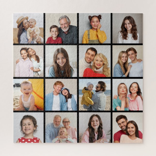 Create Your Own 16 Photo Collage Jigsaw Puzzle (Vertical)
