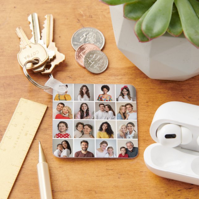 Create Your Own 16 Photo Collage Key Ring (Desk)