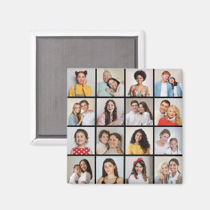 Create Your Own 16 Photo Collage Magnet
