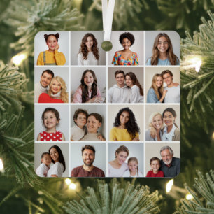 Create Your Own 16 Photo Collage Metal Tree Decoration