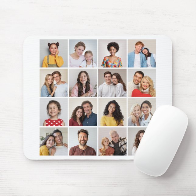 Create Your Own 16 Photo Collage Mouse Mat (With Mouse)