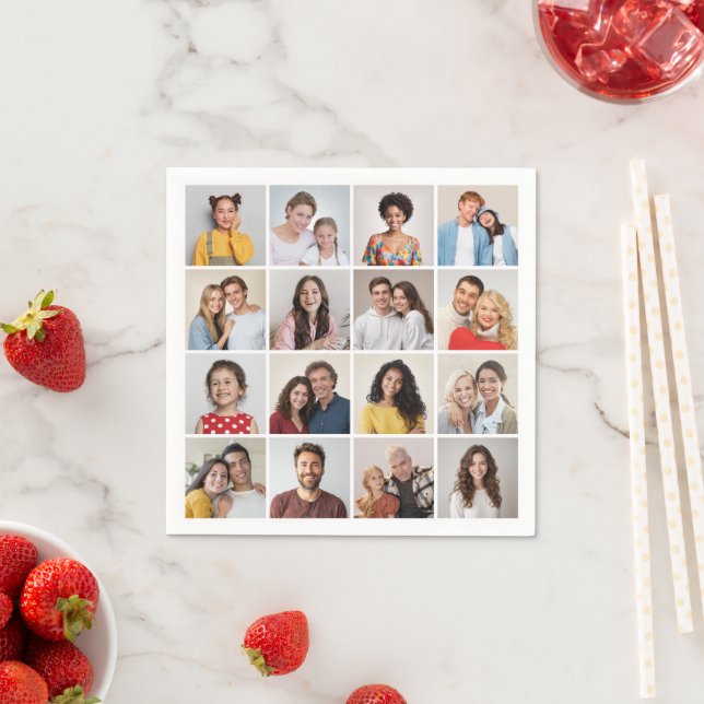 Create Your Own 16 Photo Collage Napkin (Insitu)