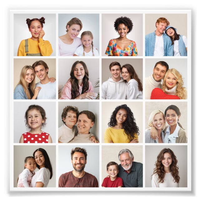 Create Your Own 16 Photo Collage Photo Enlargement (Front)
