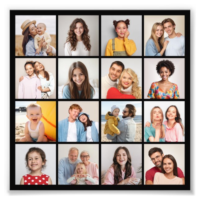 Create Your Own 16 Photo Collage Photo Enlargement (Front)