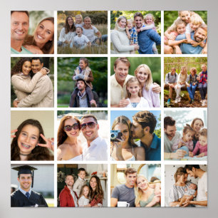 Create your Own 16 Photo Collage Poster