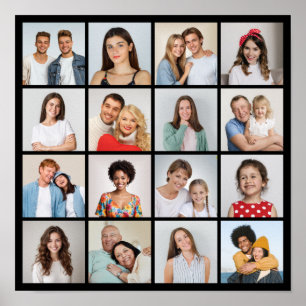Create Your Own 16 Photo Collage Poster