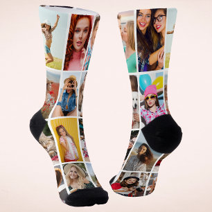 Create Your Own 16 Photo Picture Custom Socks