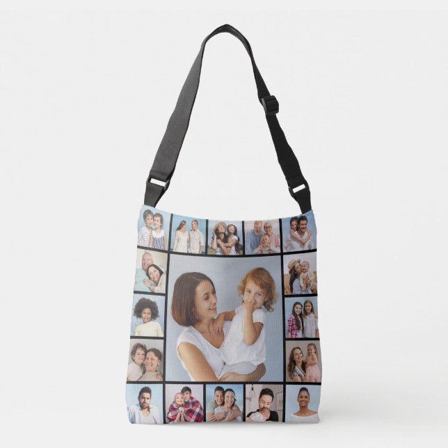 Create Your Own 17 Photo Collage Crossbody Bag (Front)