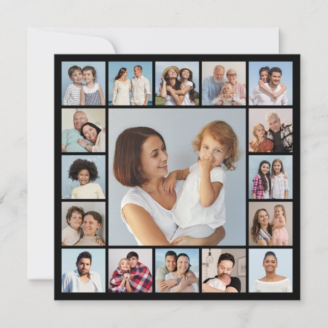 Create Your Own 17 Photo Collage Greeting  Card (Front)