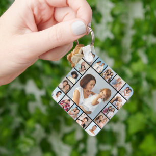 Create Your Own 17 Photo Collage Key Ring