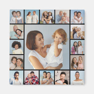 Create Your Own 17 Photo Collage Magnet
