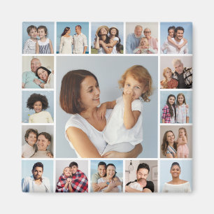 Create Your Own 17 Photo Collage Magnet