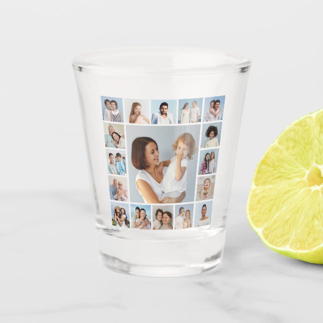 Create Your Own 17 Photo Collage Shot Glass (Front)