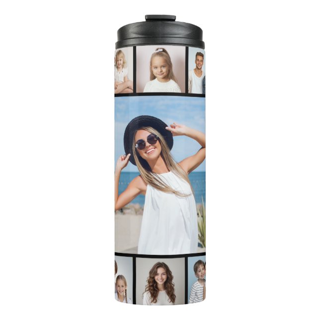 Create Your Own 17 Photo Collage Thermal Tumbler (Front)