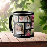 Create Your Own 18 Family Photo Collage Black Mug<br><div class="desc">Unique photo collage mug to personalise with 18 photographs. Add your family name, year to make it exclusive.The 'family is everything' quote makes it  a special keepsake gift for holidays and special occasions.</div>