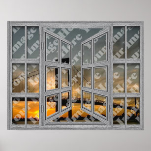 Create Your Own 18 Pane Open Window Poster