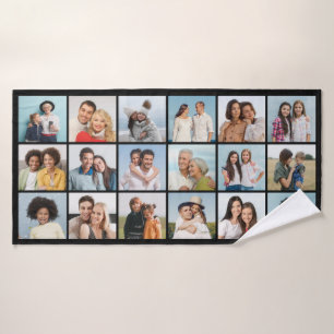 Create Your Own 18 Photo Collage  Bath Towel