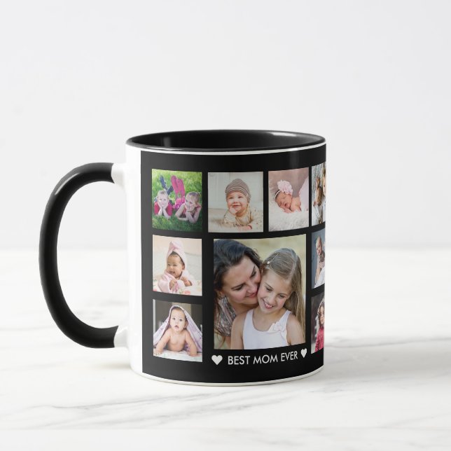 Create Your Own 18 Photo Collage Best Mum Ever Mug (Left)