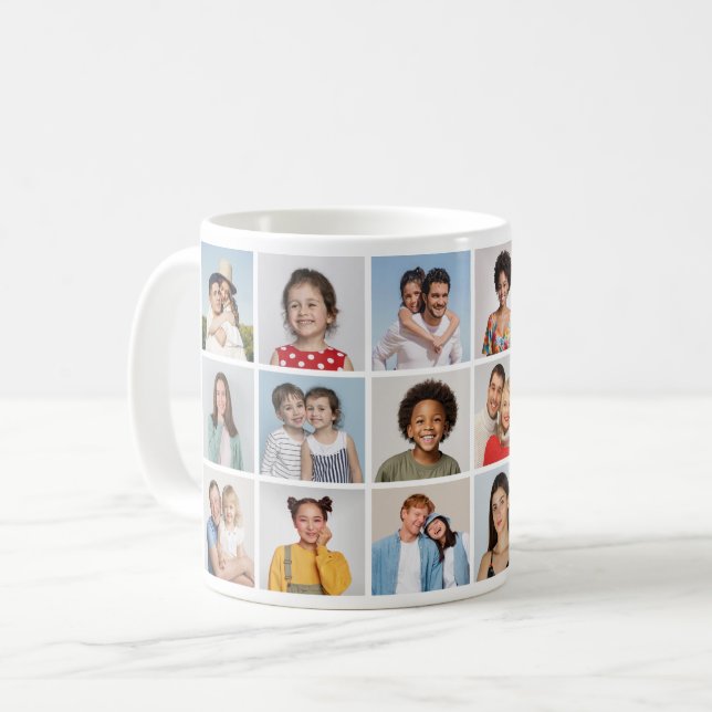 Create Your Own 18 Photo Collage Coffee Mug (Front Left)