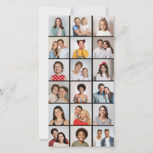Create Your Own 18 Photo Collage Editable Colour   Card