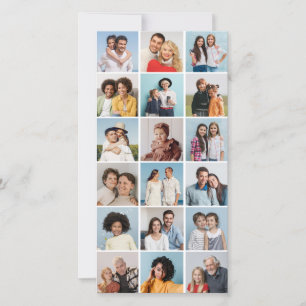 Create Your Own 18 Photo Collage Editable Colour Card
