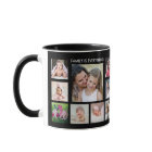 Create Your Own 18 Photo Collage Family Name Black