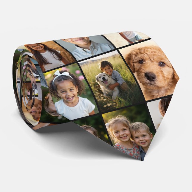 Create Your Own 18 Photo Collage  Tie (Rolled)