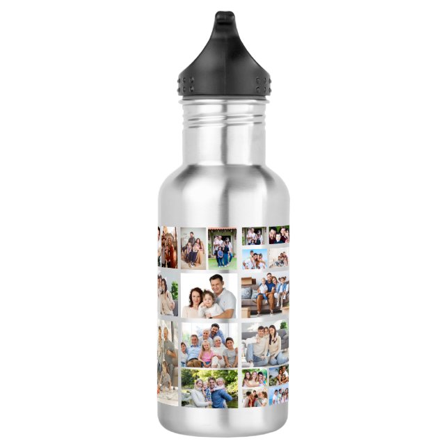 Create Your Own 19 Photo Collage  532 Ml Water Bottle (Right)