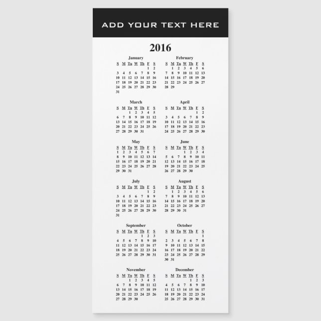 Create Your Own 2016 Calendar Template (Front)