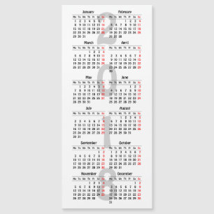 Create your own 2018 calendar magnetic card