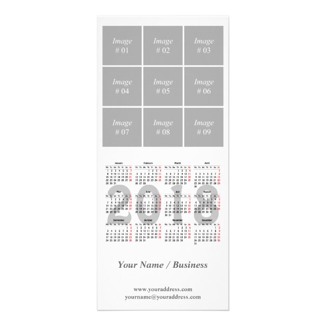 Create your own 2018 calendar Rack Card (Front)