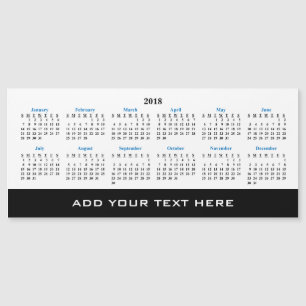 Create Your Own 2018 Custom Calendar Magnetic Card