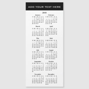Create Your Own 2018 Custom Calendar Magnetic Card