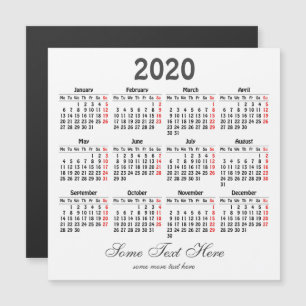 Create your own 2020 calendar Magnetic card