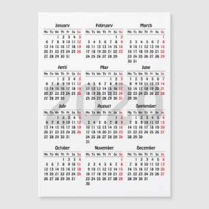 Create your own 2020 calendar Magnetic card