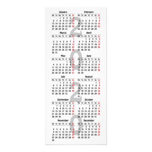 Create your own 2020 calendar rack card (Front)