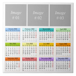 Create your own 2022 calendar ceramic tile
