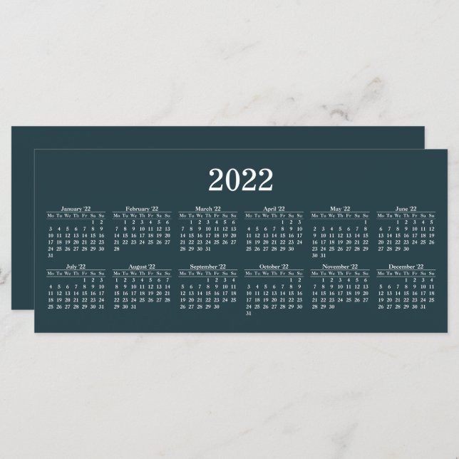 Create your own 2022 calendar Flat Card (Front/Back)